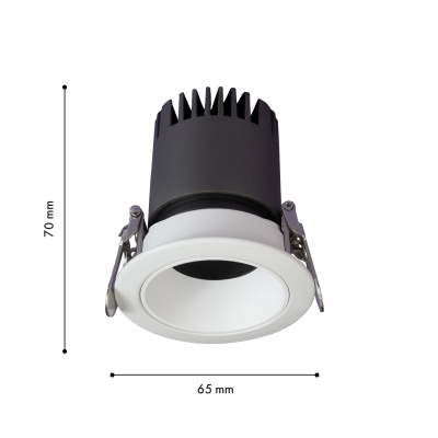 4416-1C, врезной светильник, D65xH70, cutout:D55, LEDx7W, 600LM, 4000K, IP20, CRI>90, beam angle:36, included